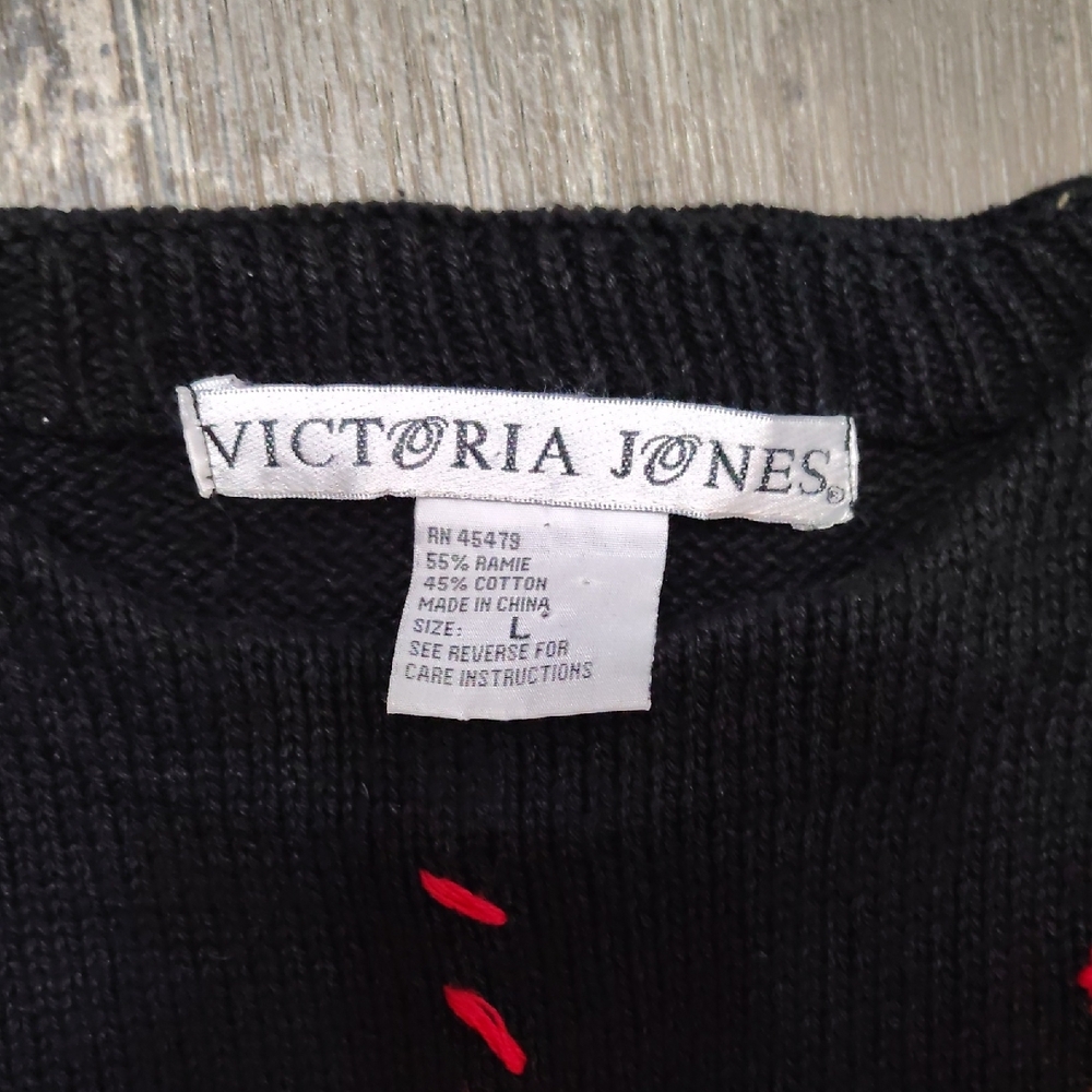 Victoria Jones Woman Black Festive Sweater - Picture 2 of 8
